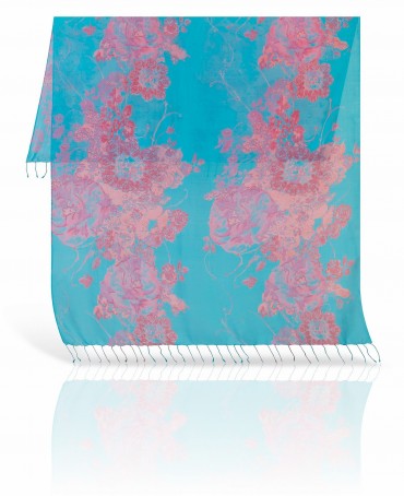 Палантин Женский S20-JEWEL.FL/TURQU.RED